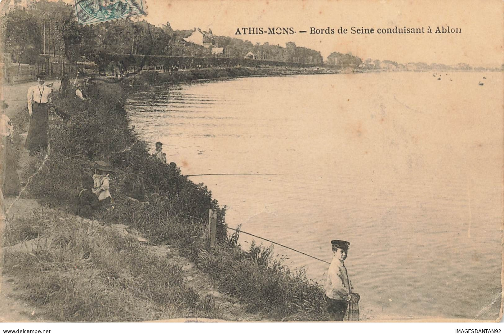 91 ATHIS MONS #26812 BORDS DE SEINE VERS ABLON PECHE - Athis Mons