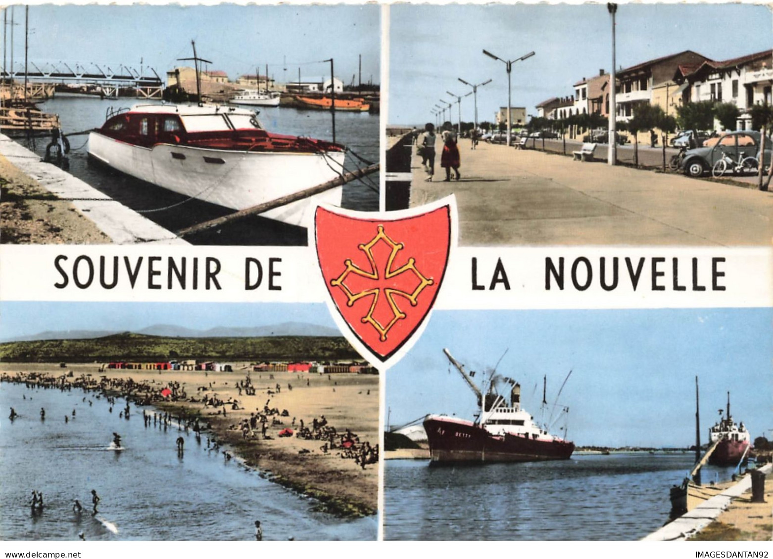 11 PORT LA NOUVELLE #25640 SOUVENIR PLAGE ET PORT BLASON ARMOIRIE NUM 574 - Port La Nouvelle