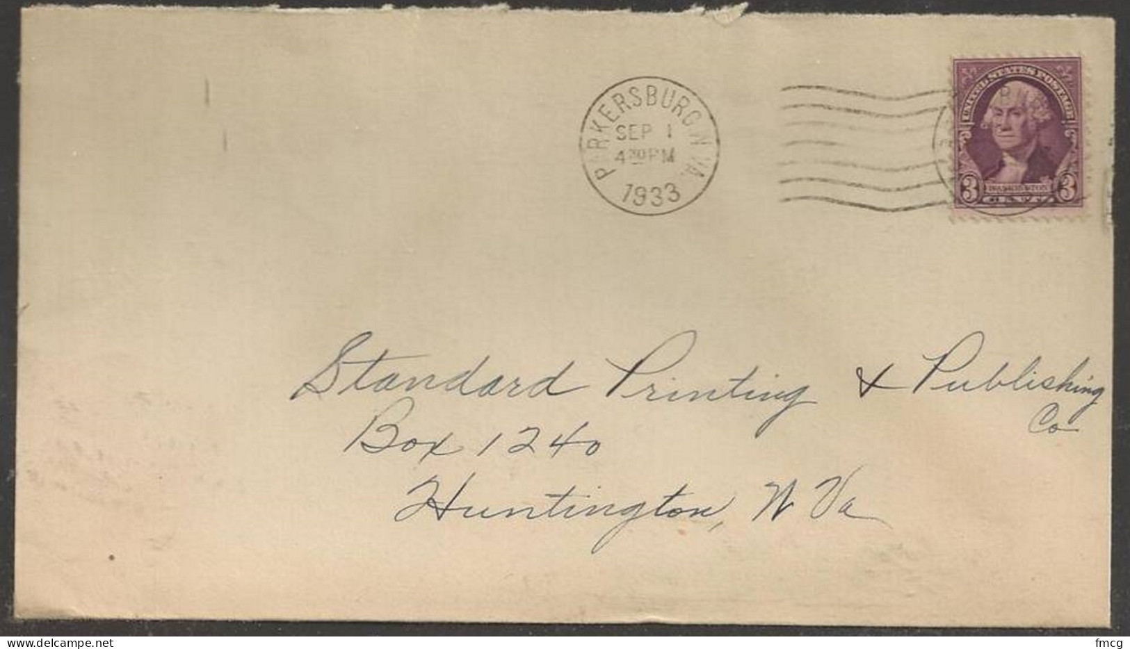 1933 West Virginia Parkersburg Machine Sep 4 - Briefe U. Dokumente