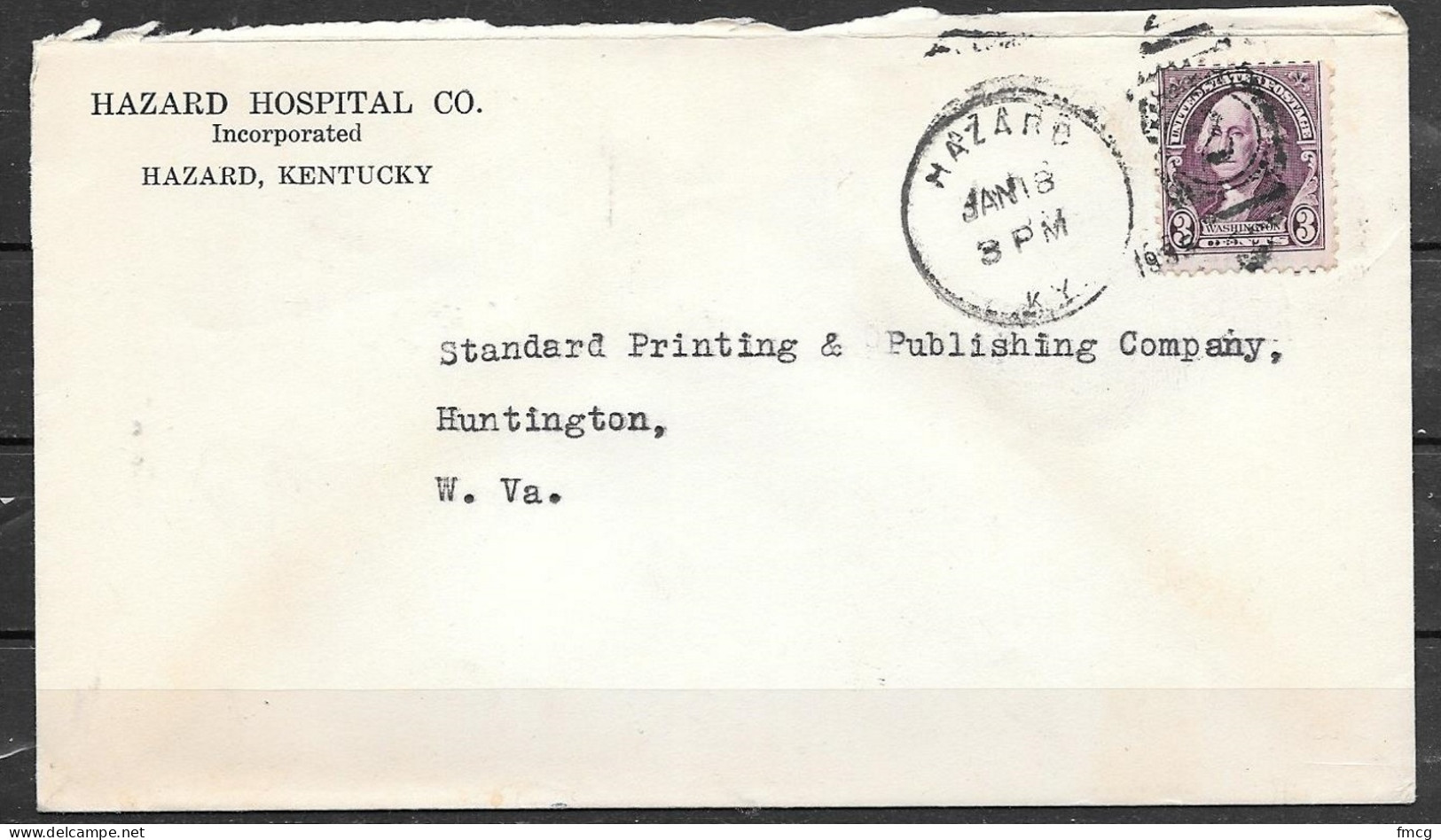 1935 Kentucky - Hazard, Jan 18 Hospital Corner Card - Lettres & Documents