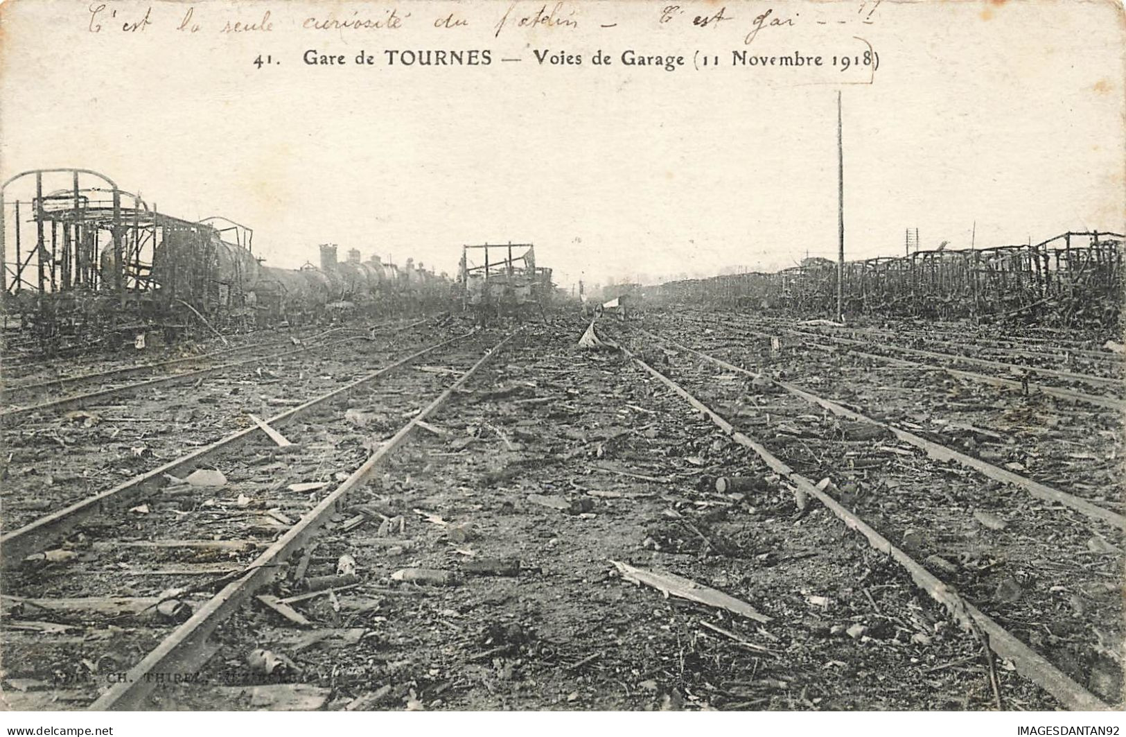 08 TOURNES #25899 LA GARE VOIES DE GARAGE NOVEMBRE 1918 GUERRE - Otros & Sin Clasificación