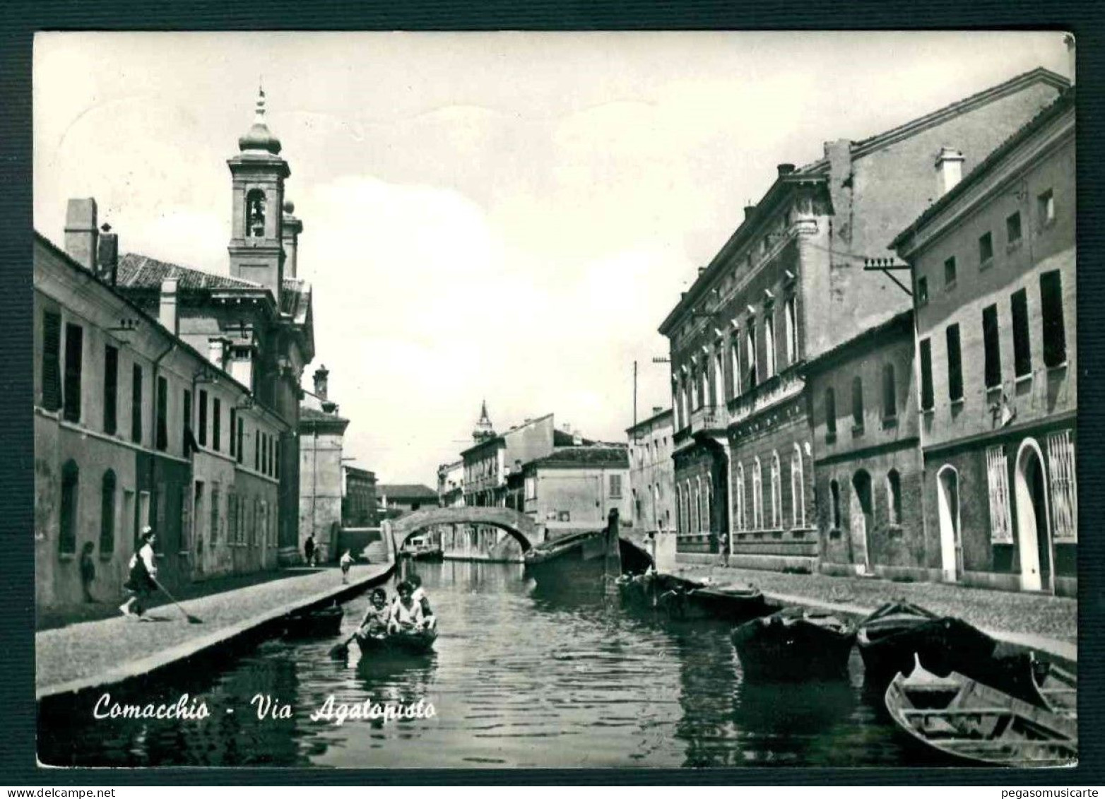 BF140 COMACCHIO - VIA AGATOPISTO - ANIMATA FERRARA 1958 - Sonstige & Ohne Zuordnung