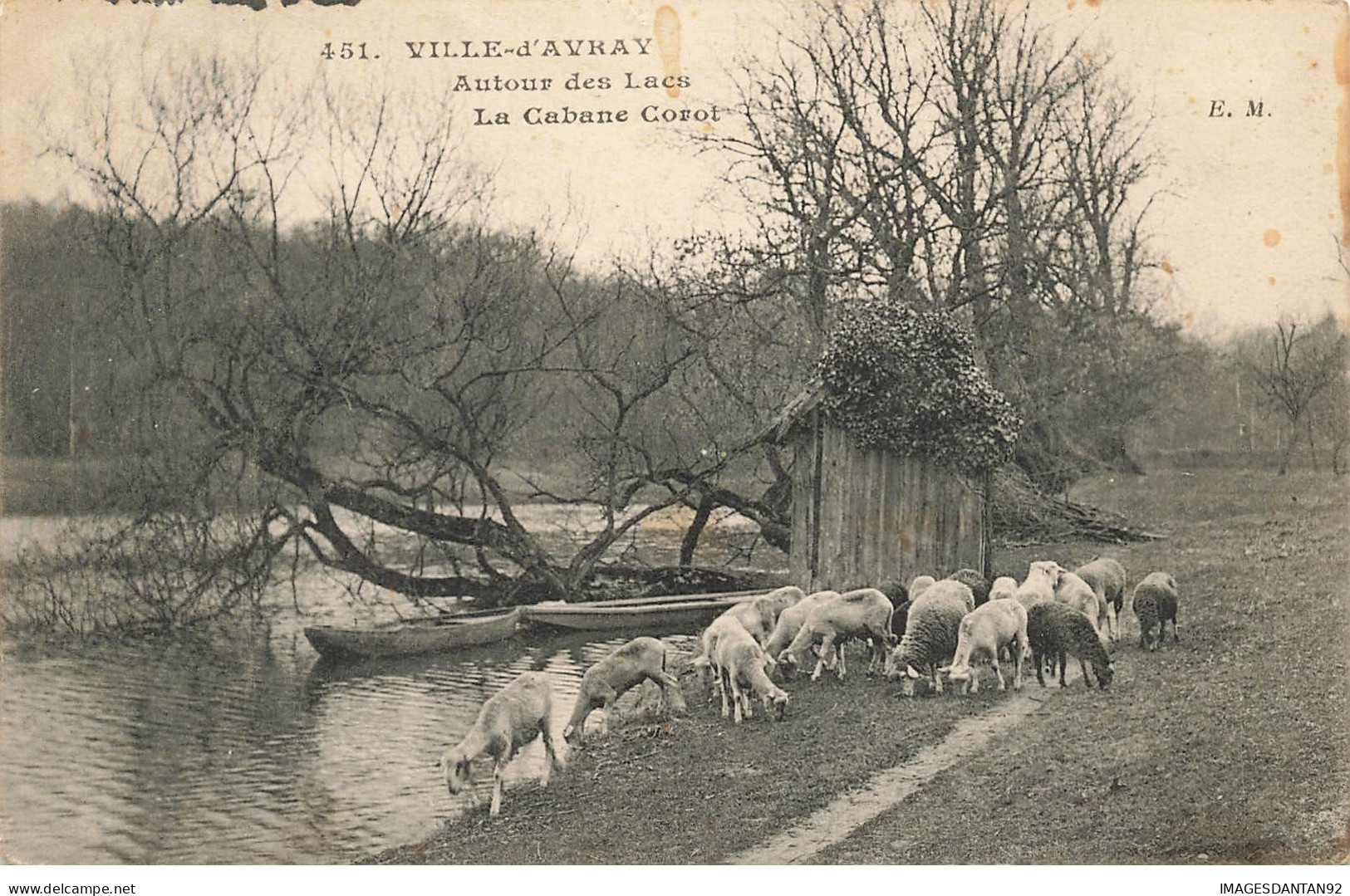 92 VILLE D AVRAY #28297 AUTOUR DES LACS CABANE COROT TROUPEAU MOUTONS - Ville D'Avray