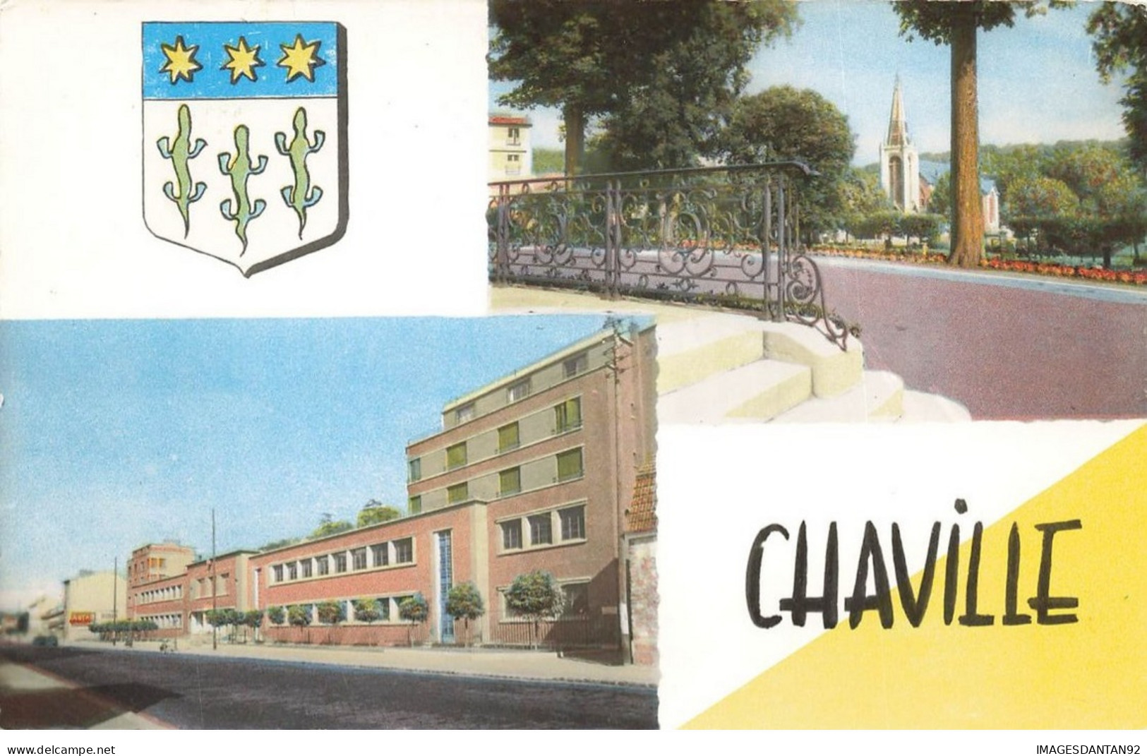 92 CHAVILLE #28295 MULTIVUES EGLISE GROUPE SCOLAIRE BLASON - Chaville