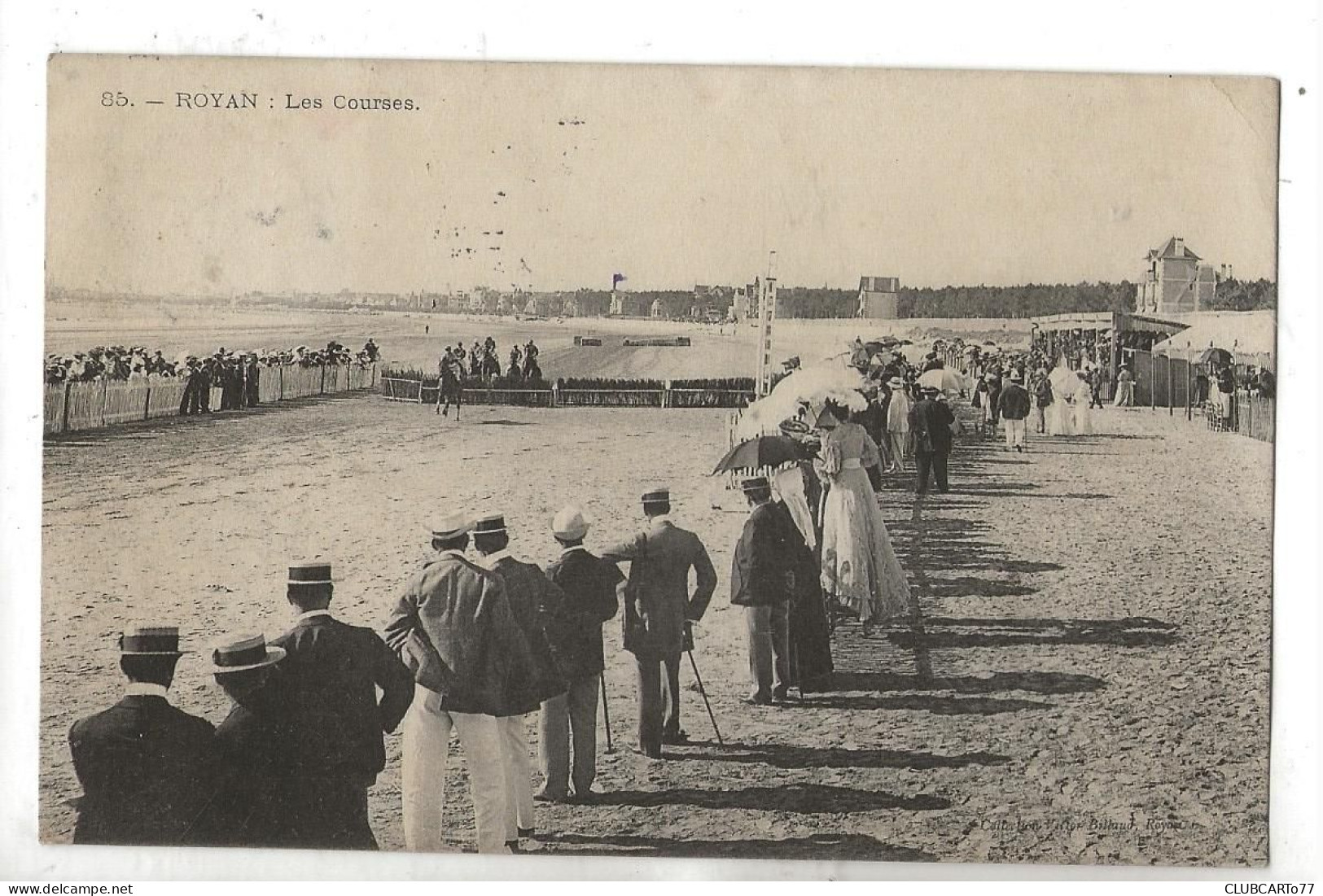 Royan (17) : Les Courses Hippiques Sur La Plage En 1905 (animé) PF. - Royan