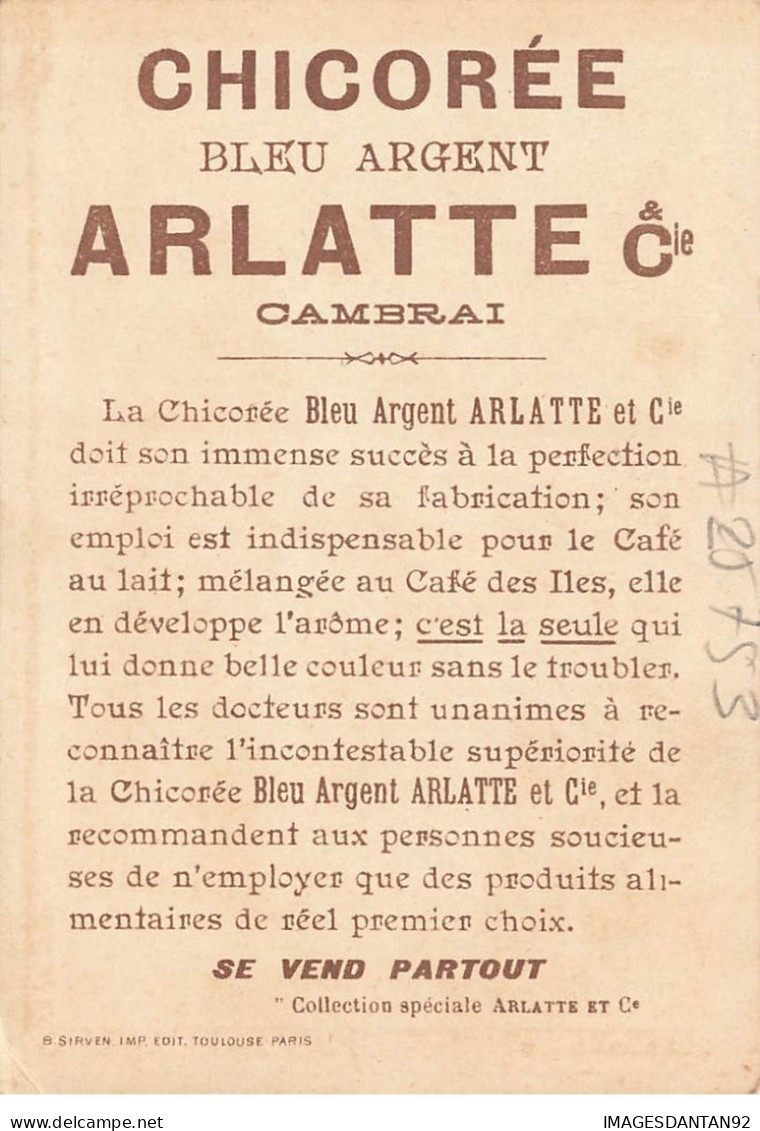 CHROMO CHICOREE BLEU ARGENT ARLATTE #25753 CAMBRAI GOUTEZ COMMISSAIRE C EST DELICIEUX - Tè & Caffè