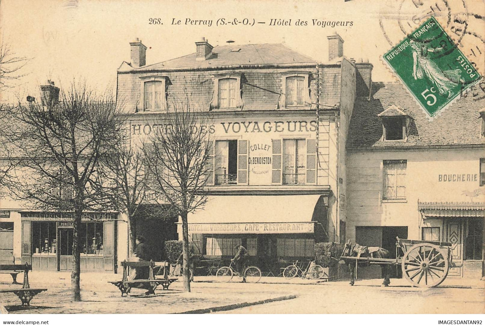 78 LE PERRAY EN YVELINES #23916 HOTEL DES VOYAGEURS CAFE RESTAURANT CHARRETTE CHEVAL ATTELAGE - Le Perray En Yvelines