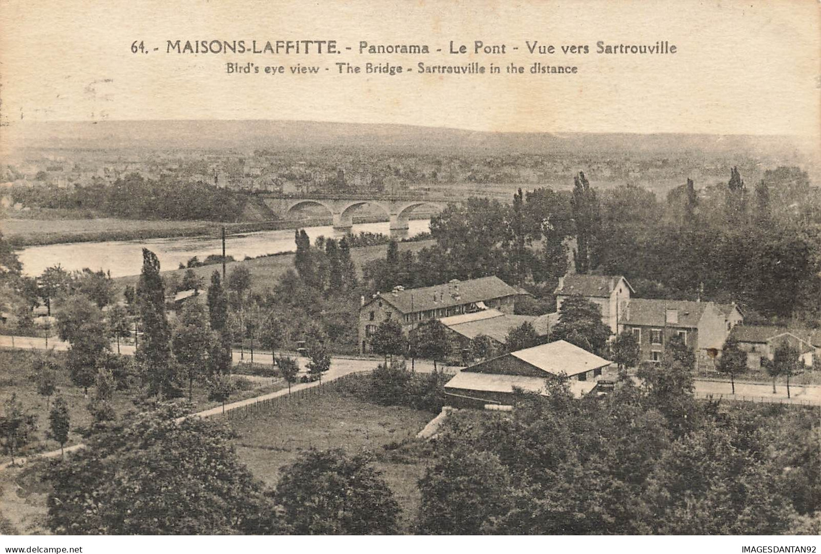 78 MAISONS LAFFITTE #23966 PANORAMA VUE AERIENNE LE PONT VUE VERS SARTROUVILLE - Maisons-Laffitte