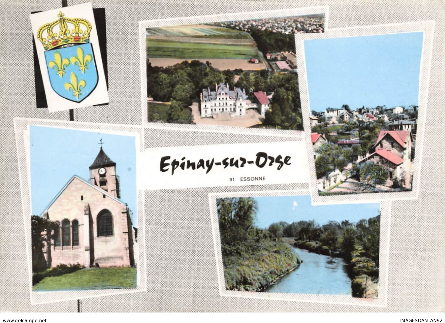 91 EPINAY SUR ORGE #26901 MULTIVUES EGLISE VUE AERIENNE CHATEAU BORDS DE L ORGE - Epinay-sur-Orge