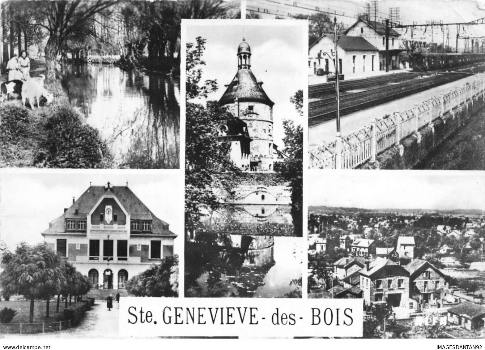 91 STE GENEVIEVE DES BOIS #26739 MULTIVUES GARE TRAIN HOTEL DE VILLE CHATEAU - Sainte Genevieve Des Bois