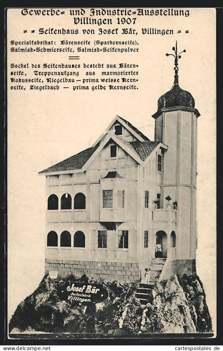 AK Villingen, Gewerbe- Und Industrie-Ausstellung 1907, Seifenhaus Von Josef Bär  - Ausstellungen