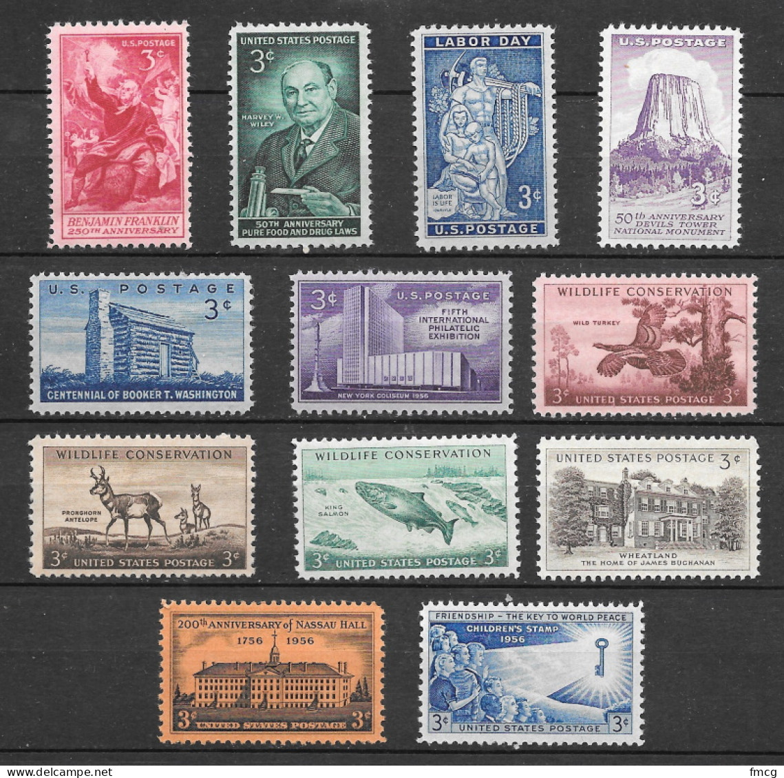 1956 Commemorative Year Set  12 Stamps, Mint Never Hinged - Nuevos