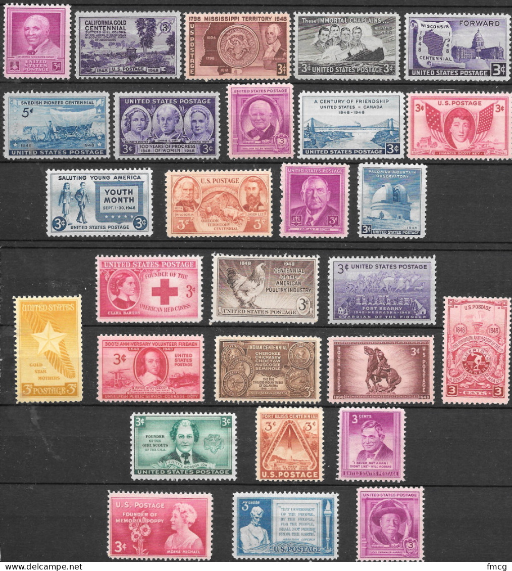1948 Commemorative Year Set  28 Stamps, Mint Never Hinged - Unused Stamps