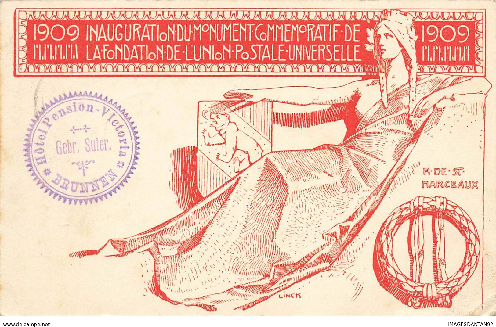 SUISSE #28769 BRUNNEN ENTIER POSTAL INAUGURATION MONUMENT COMMEMORATIF 1909 - Otros & Sin Clasificación