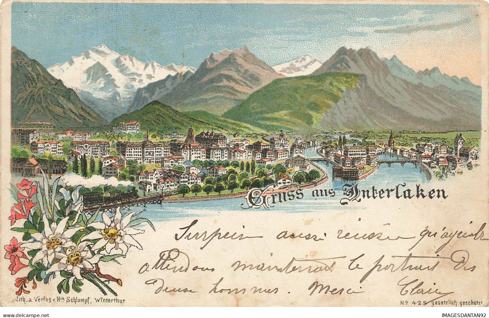 SUISSE BERNE #28764 GRUSS AUS INTERLAKEN VUE GENERALE - Bern