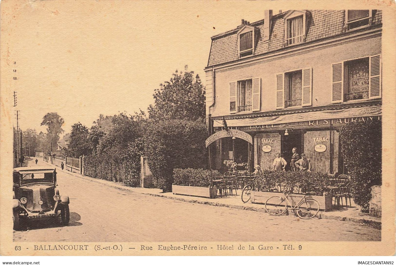 91 BALLANCOURT #26707 RUE EUGENE PEREIRE HOTEL DE LA GARE TABAC AUTOMOBILE AUTO TACOT - Ballancourt Sur Essonne
