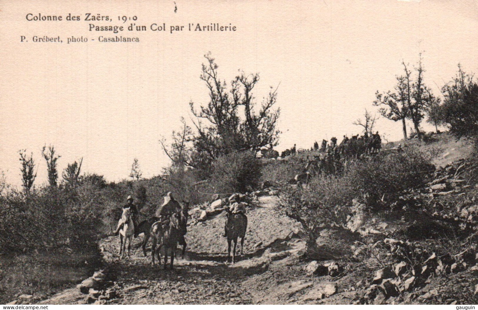 CPA - Colonne Des ZAËRS 1910 - Passage D'un Col Par L'Artillerie - Edition P.Grébert - Autres & Non Classés