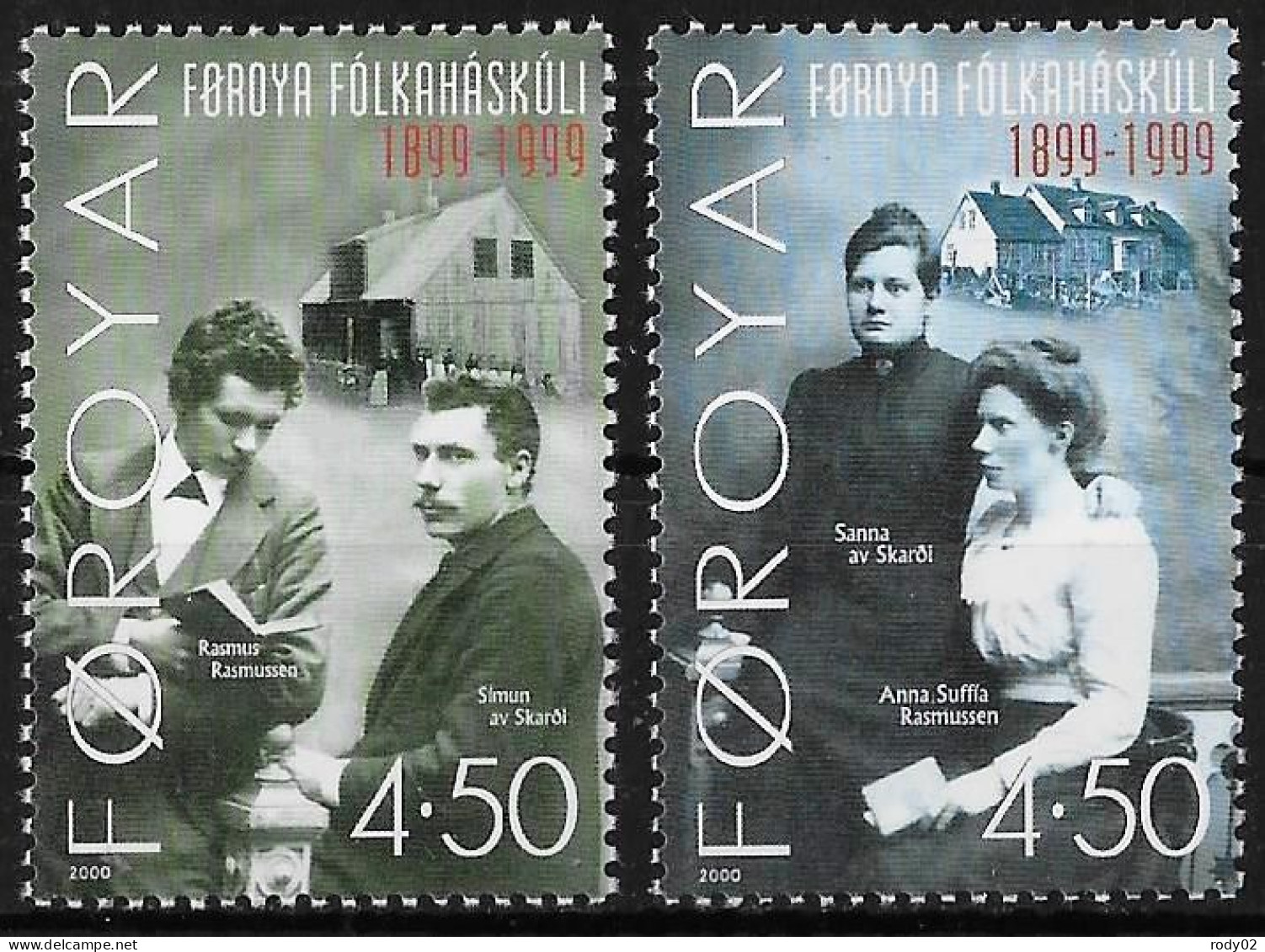 FEROE - HAUTE ECOLE POPULAIRE - N° 375 ET 376 - NEUF** MNH - Färöer Inseln