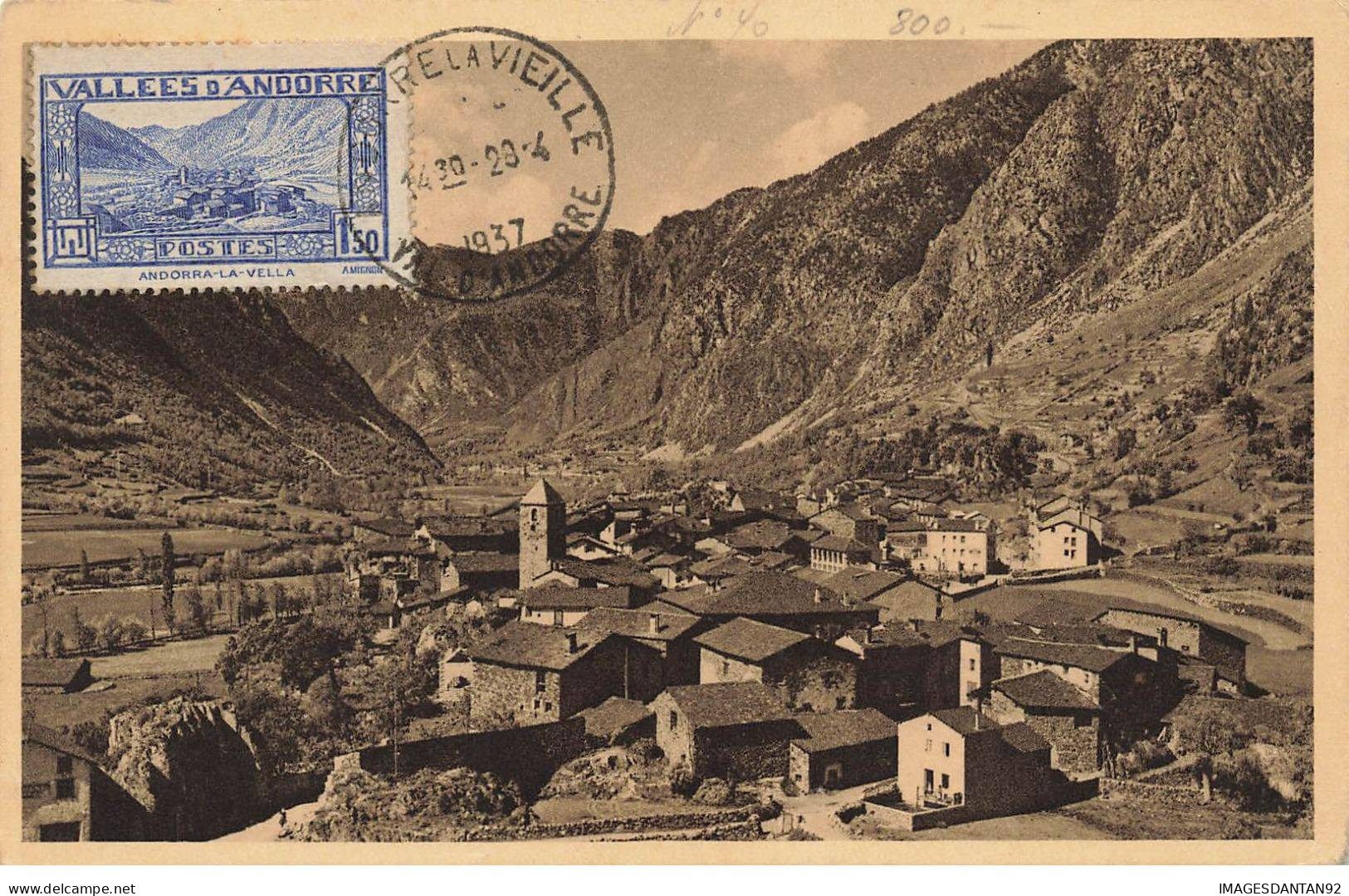ANDORRE ANDORRA LA VELLA #32466 VUE GENERALE + YT N°40 IDENTIFIER FAUX ???? 1937 - Andorre