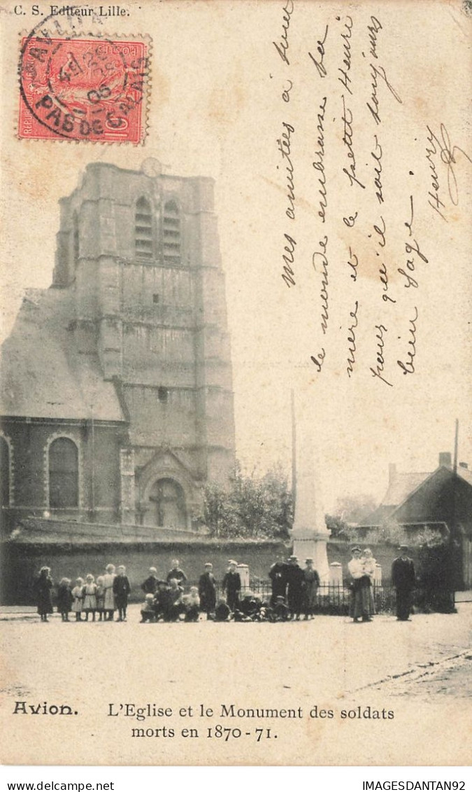 62 AVION #27581 EGLISE ET MONUMENT DES SOLDATS MORTES EN 1870 1871 - Avion