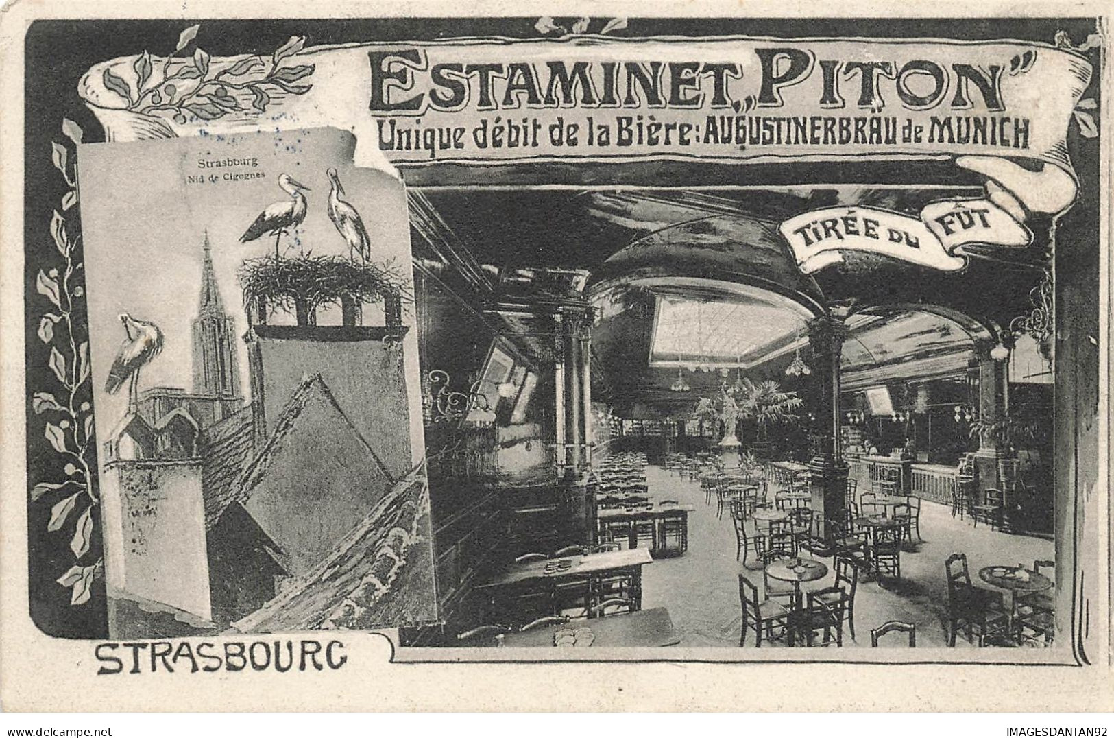 67 STRASBOURG #25871 ESTAMINET PITON UNIQUE DEBIT DE BIERE AUGUSTINERBRAU DE MUNICH - Strasbourg