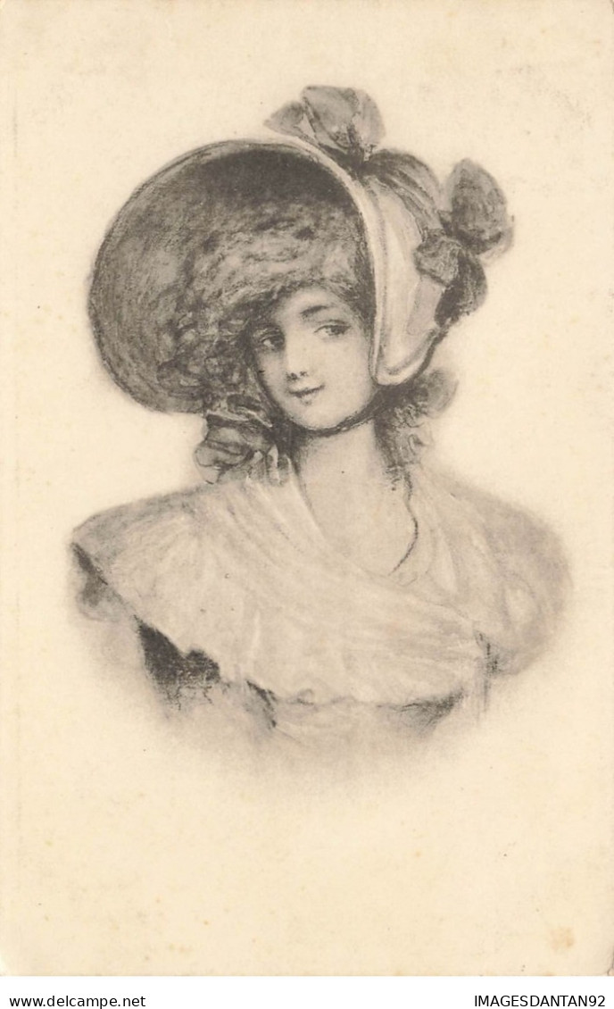 FANTAISIE #27026 PORTRAIT JEUNE FEMME GRAND CHAPEAU - Femmes