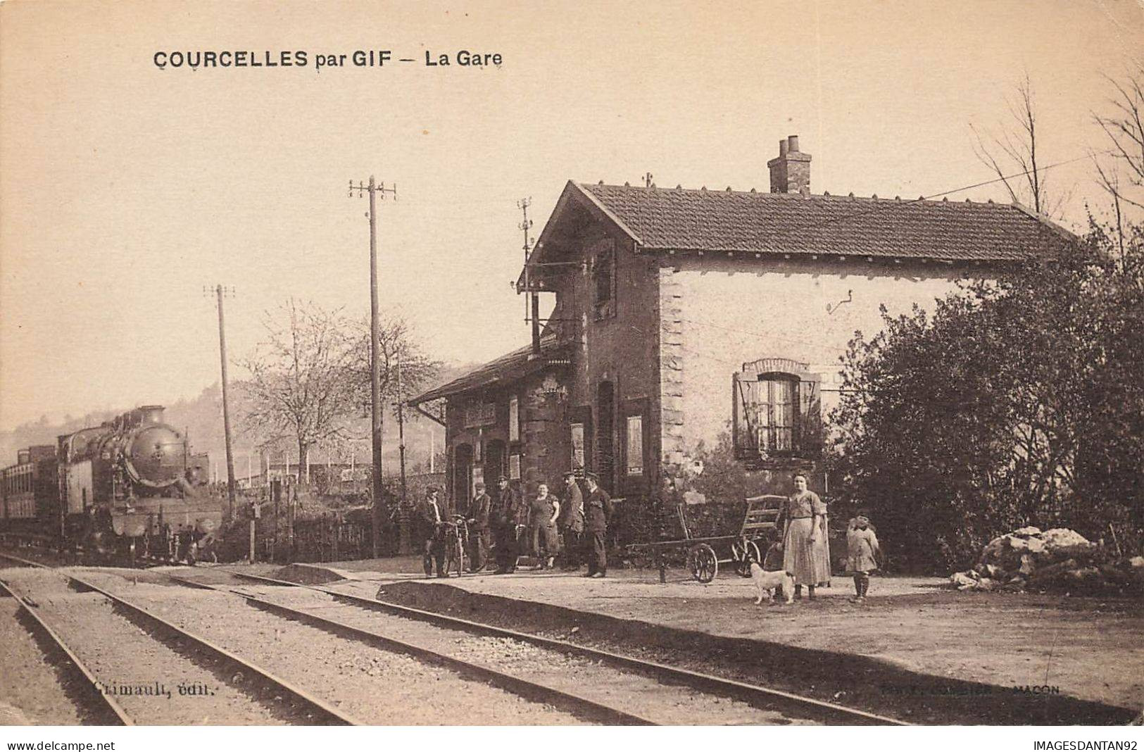 91 COURCELLES PAR GIF #31256 LA GARE TRAIN LOCOMOTIVE - Other & Unclassified