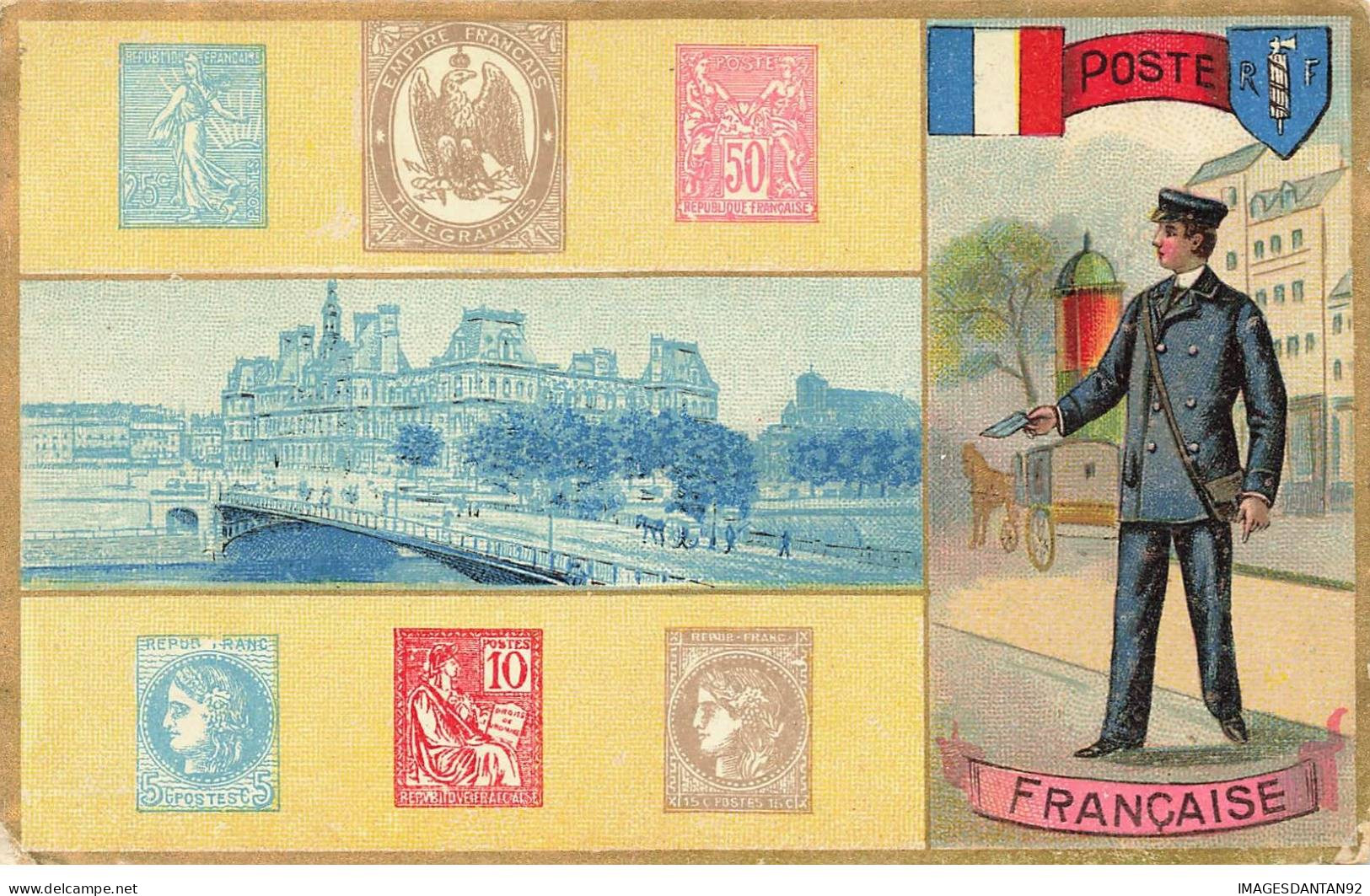 POSTE FRANCAISE #27074 FACTEUR REPRESENTATION TIMBRES VUE PARIS PONT LA SEINE - Post & Briefboten