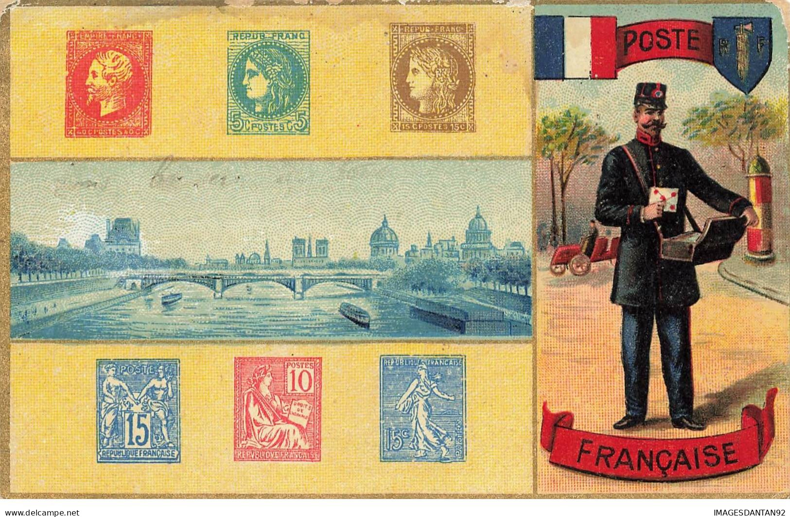 POSTE FRANCAISE #27075 FACTEUR REPRESENTATION TIMBRES VUE PARIS PONT LA SEINE NOTRE DAME - Poste & Postini