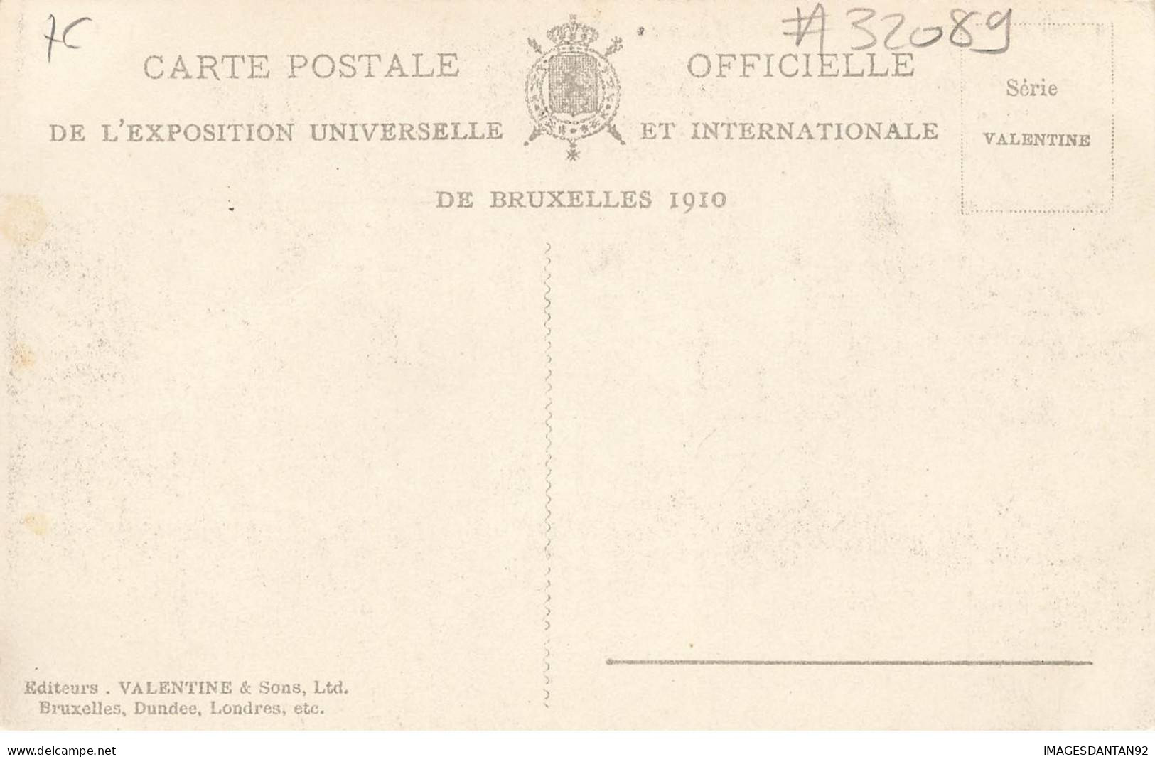 BELGIQUE #32089 BRUXELLES EXPOSITION 1910 DANS LA PLAINE DES ATTRACTIONS - Exposiciones Universales
