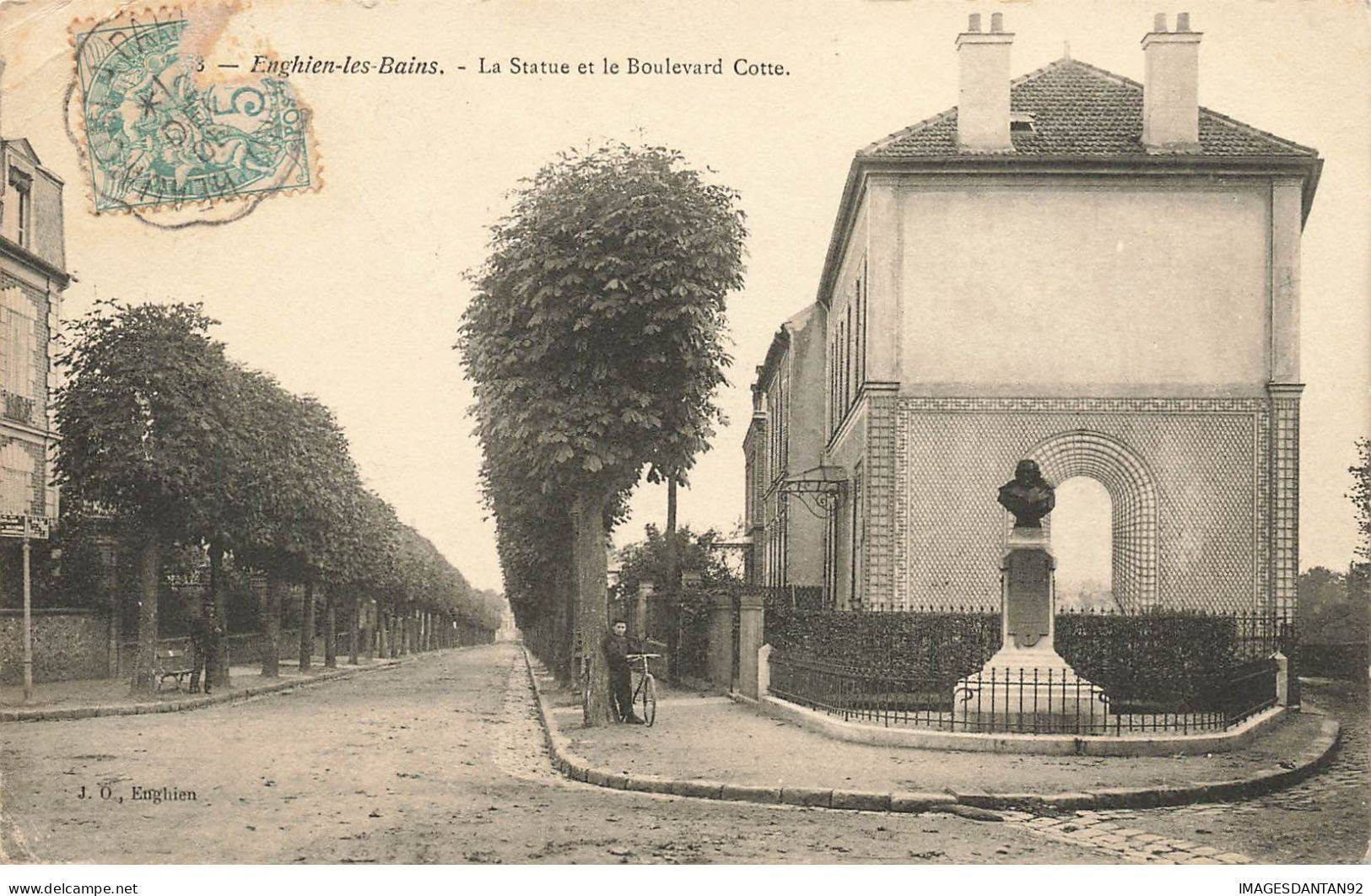 95 ENGHIEN LES BAINS #AS29850 LA STATUE ET LE BOULEVARD COTTE - Enghien Les Bains