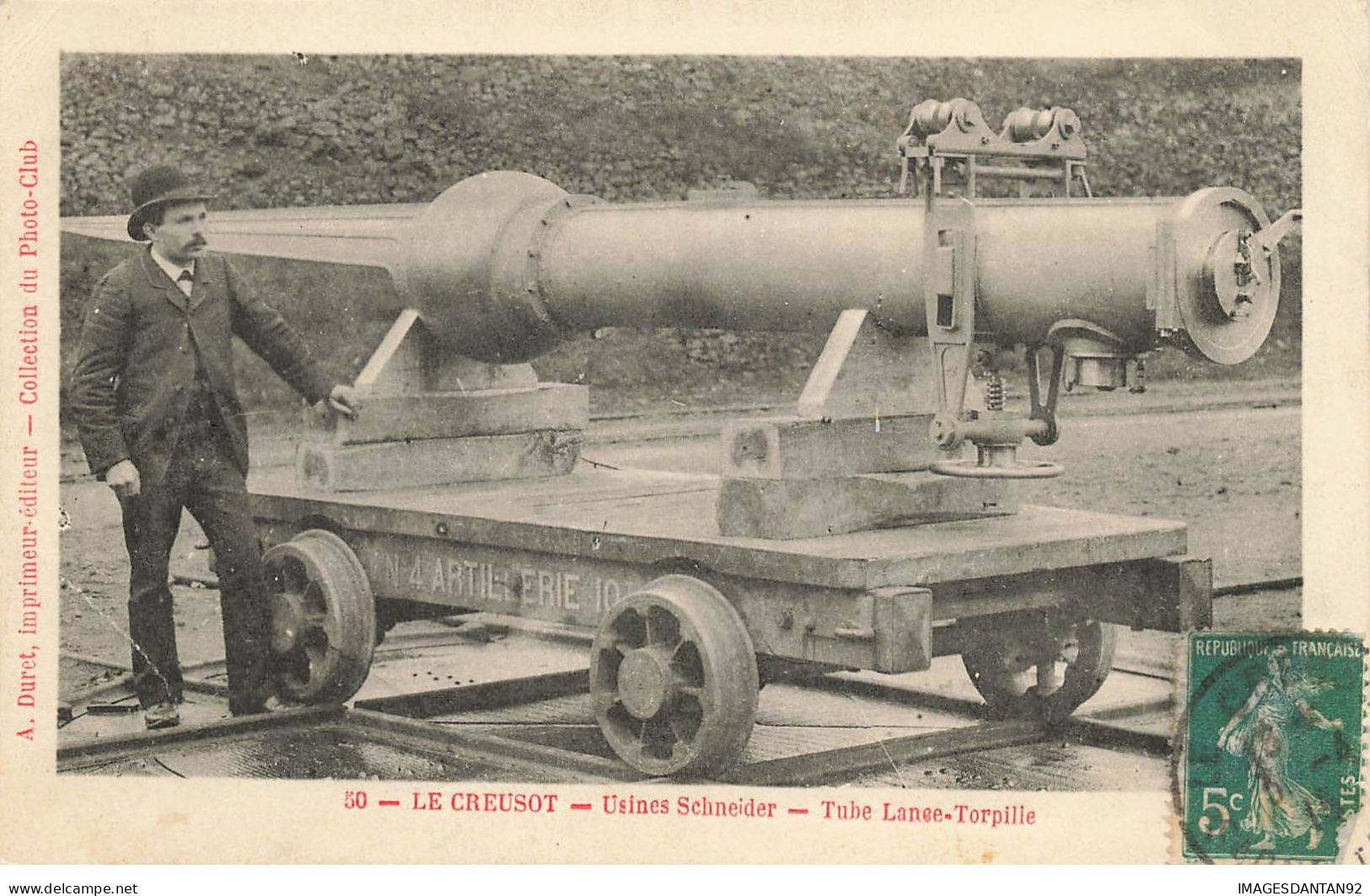 71 LE CREUSOT #32006 USINES SCHNEIDER TUBE LANCE TORPILLE ARTILLERIE - Le Creusot