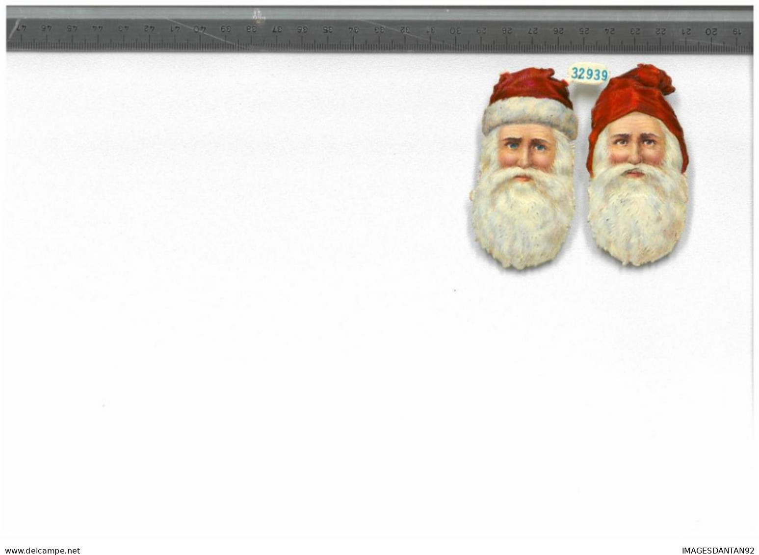 DECOUPIS Z&M TETE  PERE NOEL SANTA CLAUS XMAS CHRISTMAS SCRAP 8 X 9 CMS - Motivos De Navidad