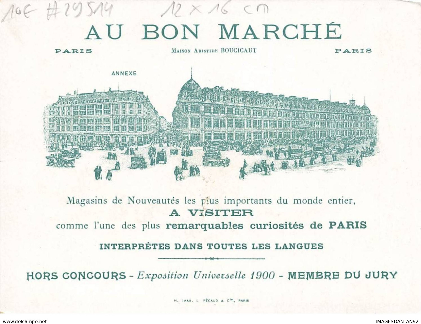 GRAND CHROMO #CL29514 AU BON MARCHE BOUCICAUD ENFANTS APPRENTIS MARINS HOLLANDAIS PARIS LASS PECAUD 12x16CM - Au Bon Marché