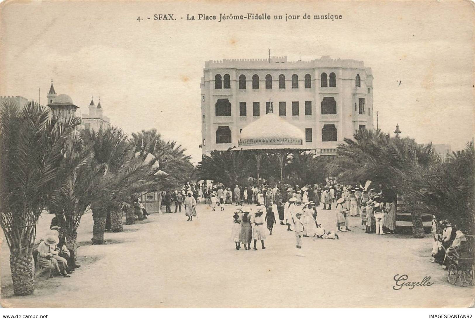 TUNISIE #28085 SFAX PLACE JEROME FIDELLE UN JOUR DE MUSIQUE - Tunisia