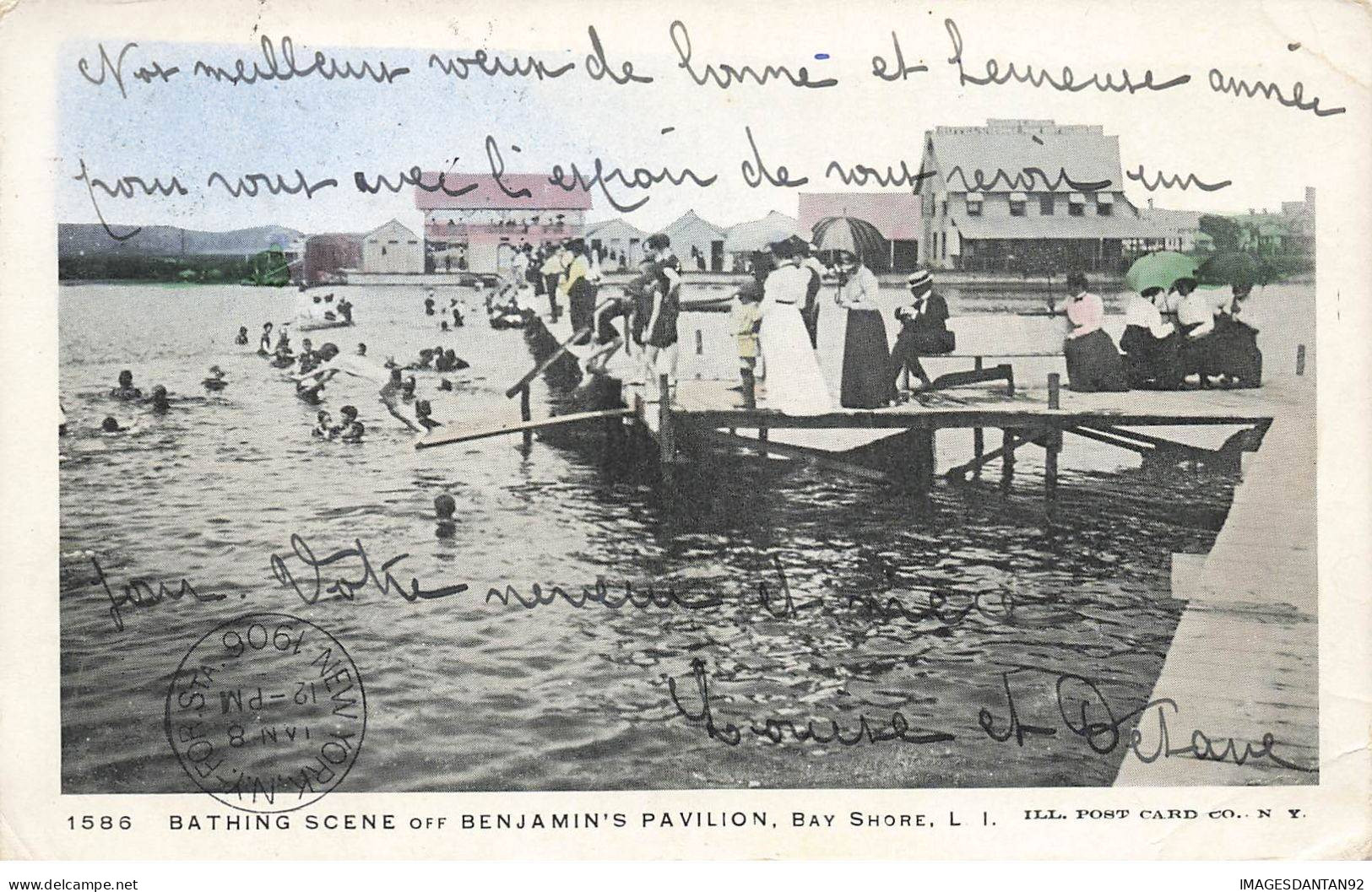 USA ETATS UNIS #32206 NEW YORK BAY SHORE BATHING SCENE OFF BENJAMINS PAVILLON - Andere & Zonder Classificatie