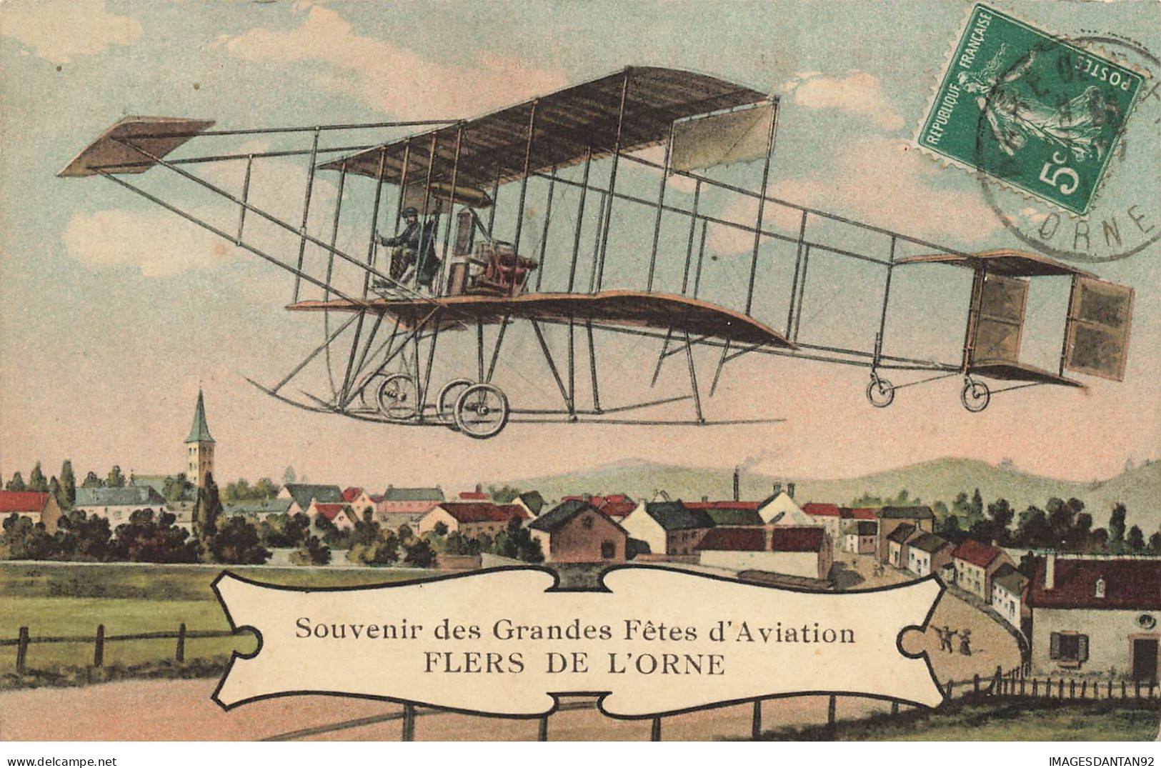 61 FLERS DE L ORNE #31955 SOUVENIR GRANDES FETES AVIATION AVION - Flers