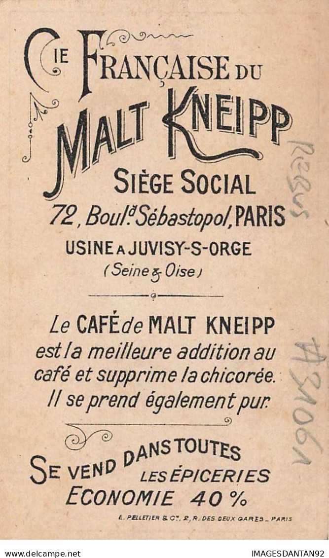 CHROMO #CL31061 CAFE MALT KNEIPP PEINTRE PORTRAIT REBUS PELLETIER PARIS JUVISY SUR ORGE - Thé & Café
