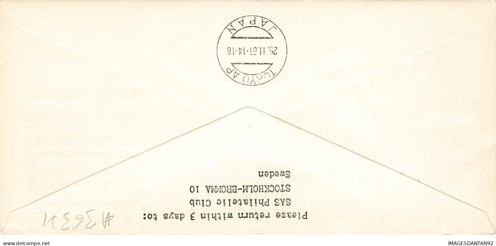 SUEDE #36371 FIRST DAY COVER SCANDINAVIAN SAS STOCKHOLM TOKYO 1961 COMPAGNIE AVIATION - Briefe U. Dokumente