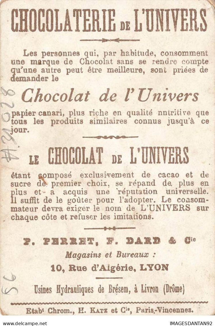 CHROMO #CL31028 CHOCOLAT DE L UNIVERS COUPLE DE DOMESTIQUES TABLIERS  KATZ PARIS - Other & Unclassified