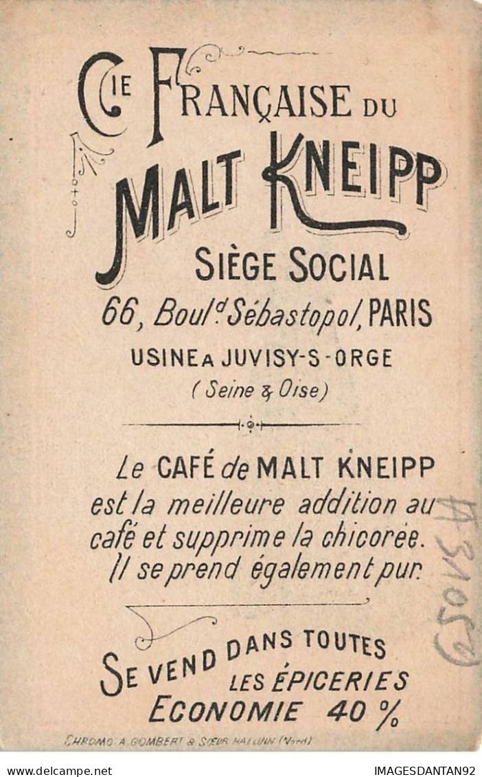 CHROMO #CL31059 CAFE MALT KNEIPP JEUNE COUPLE BOURGEOIS GOMBERT JUVISY SUR ORGE HALLUIN - Tè & Caffè