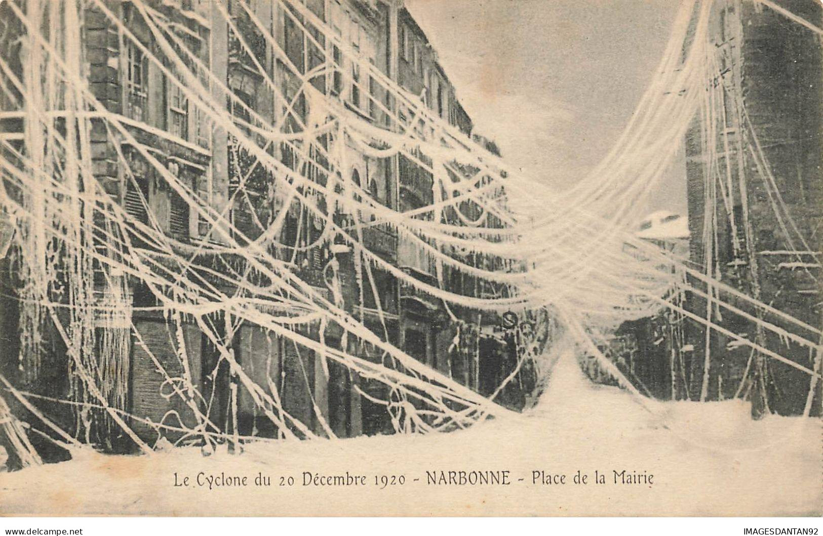11 NARBONNE #MK34698 LE CYCLONE DU 20 DECEMBRE 1920 PLACE DE LA MAIRIE - Narbonne