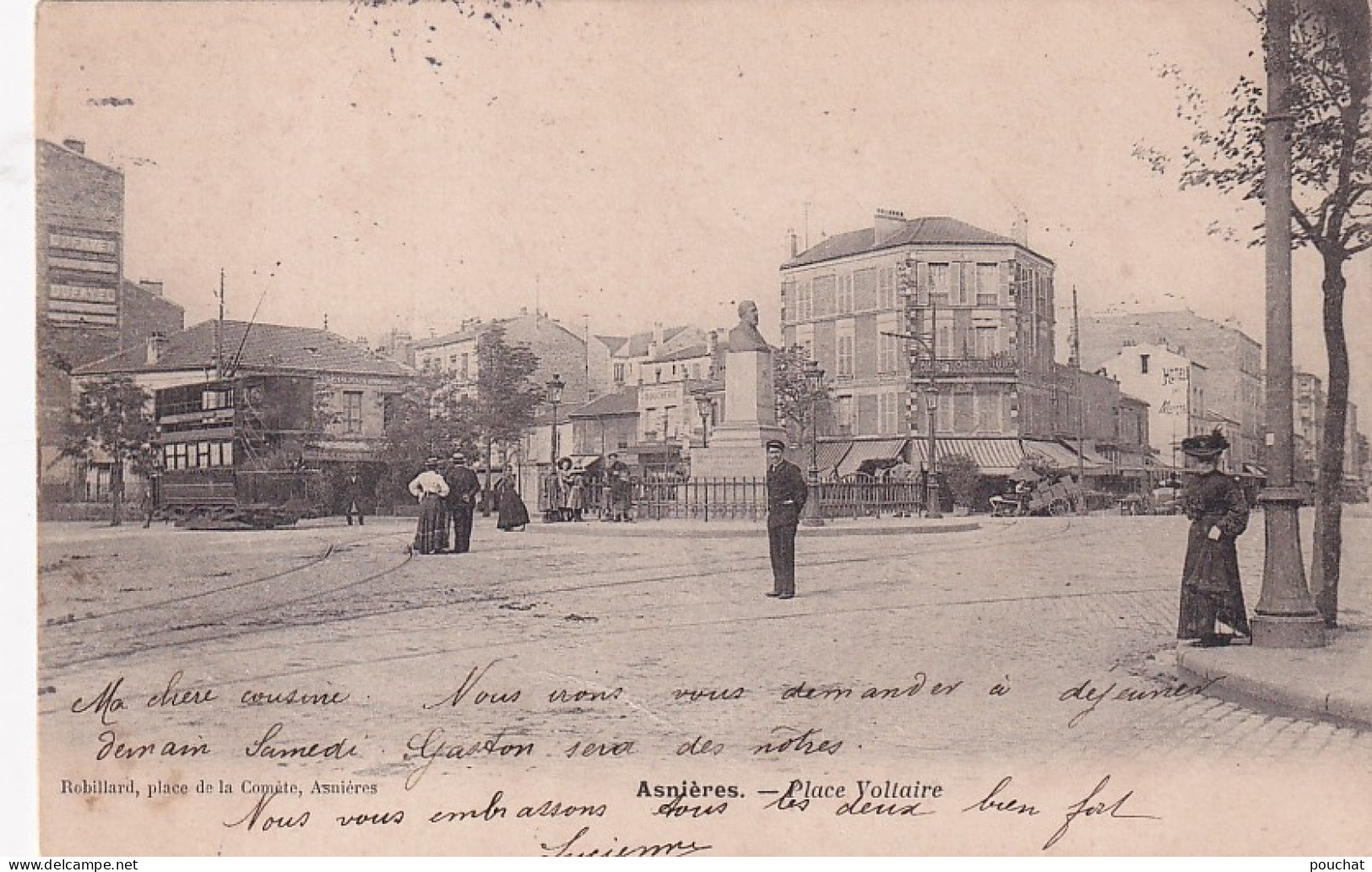 XXX Nw-(92) ASNIERES - PLACE VOLTAIRE - ANIMATION - TRAMWAY - Asnieres Sur Seine