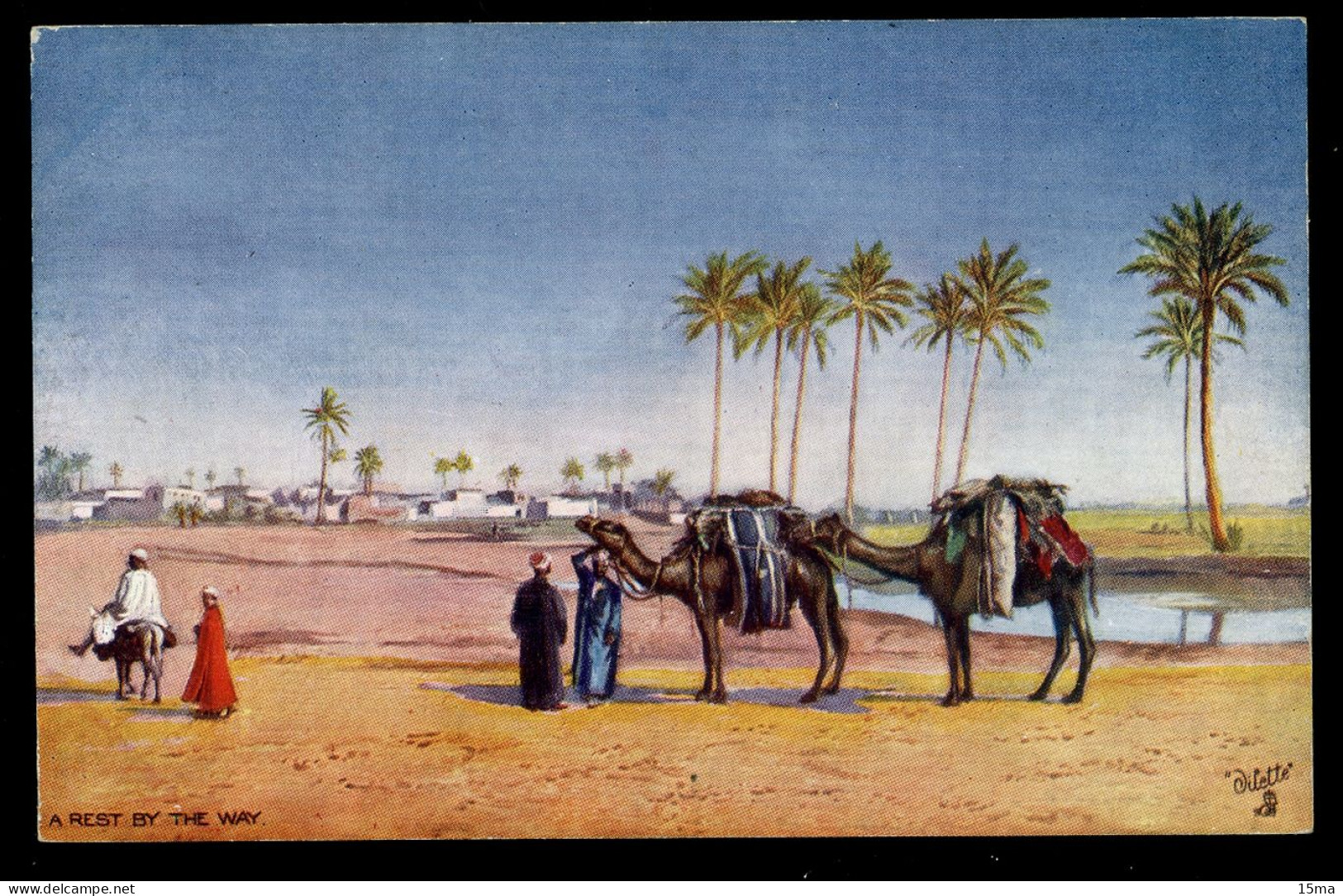 EGYPT Picturesque A Rest By The Way Oilette Tuck's Post Card - Andere & Zonder Classificatie