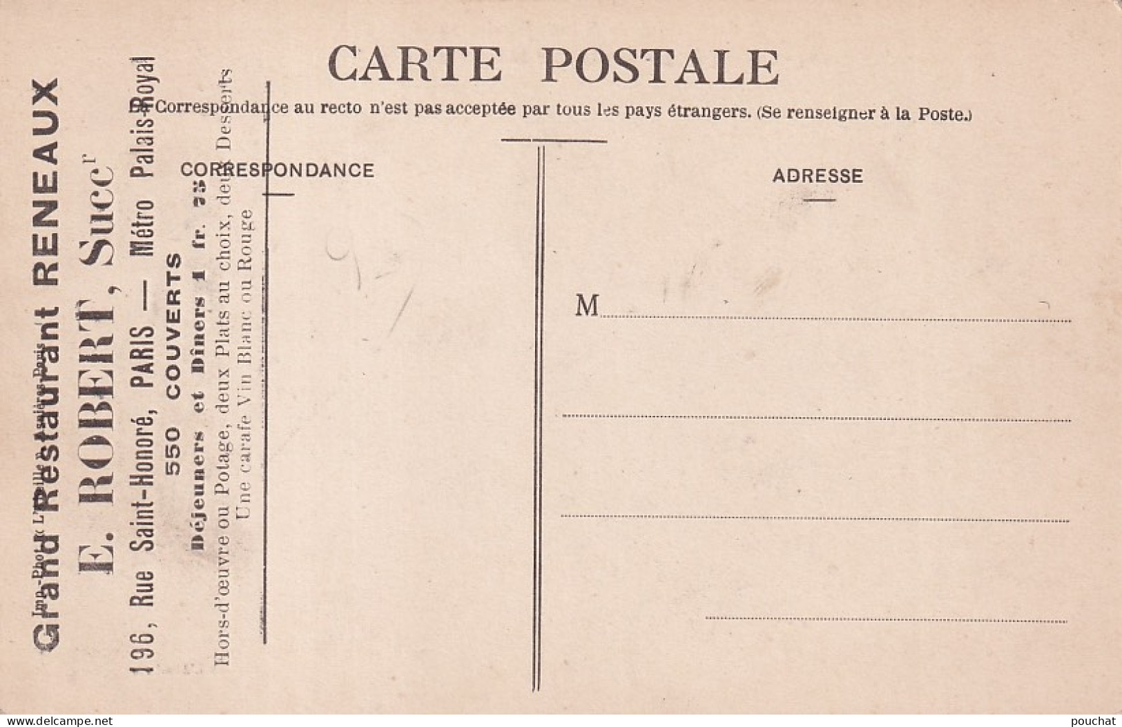 XXX Nw-(92) COLOMBES - CRUE DE LA SEINE JANVIER 1910 - USINES KRIEGER INONDEES - CARTE PUB. RESTAURANT RENEAUX , PARIS - Colombes