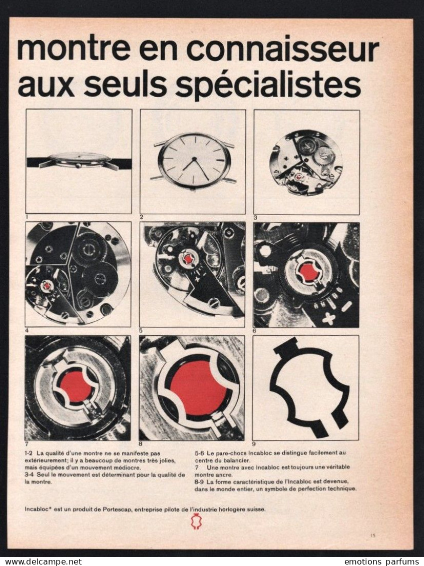 Lot De 5 Publicités Différentes 1953 Montre INCABLOC La Chaux De Fonds Pub Ad La Chaux De Fonds Suisse - Advertising