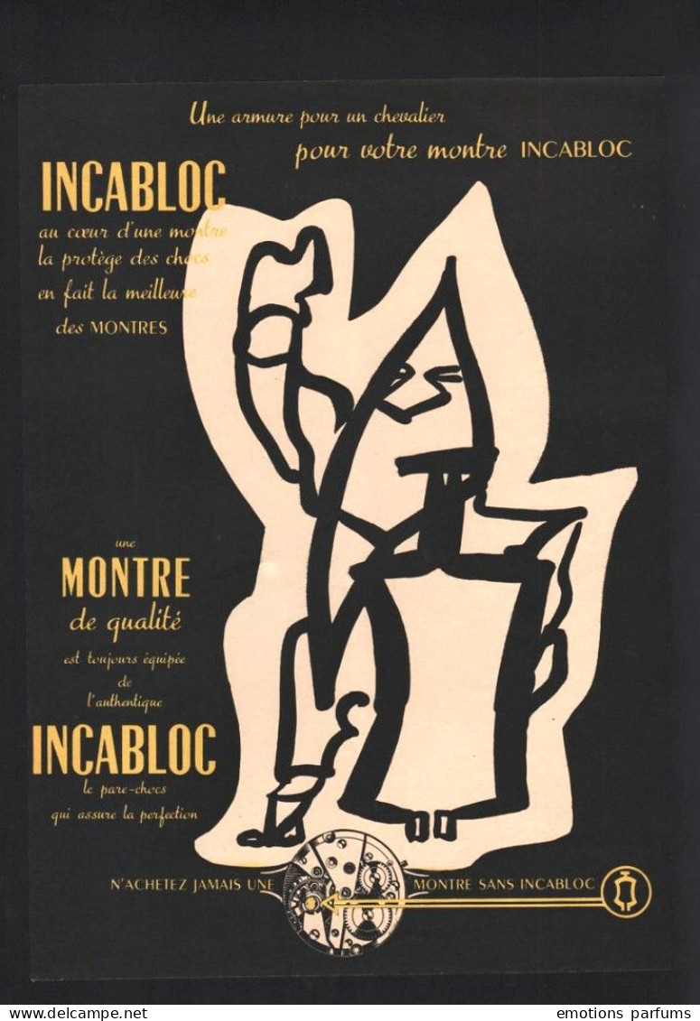 Lot De 5 Publicités Différentes 1953 Montre INCABLOC La Chaux De Fonds Pub Ad La Chaux De Fonds Suisse - Reclame