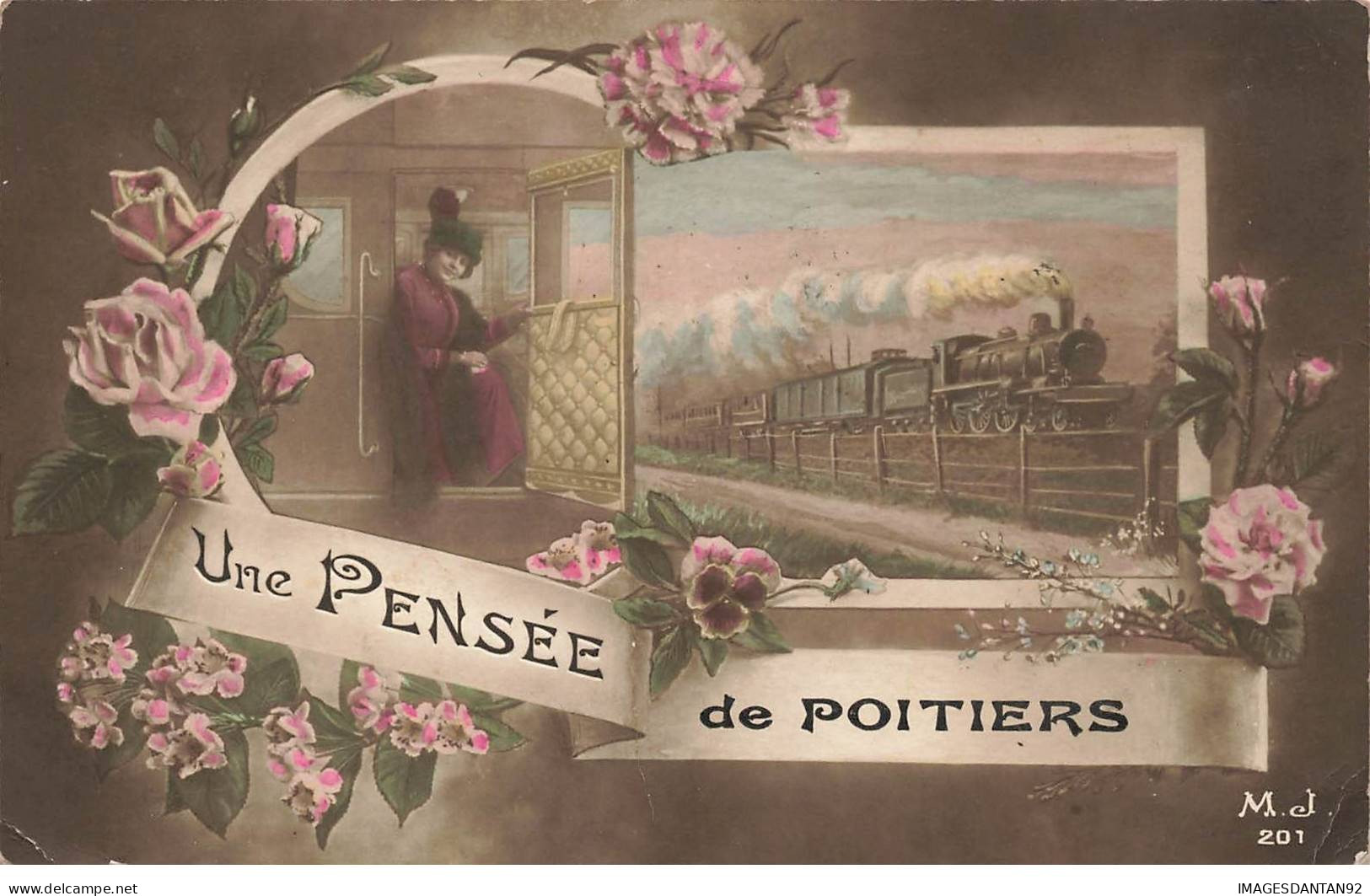 86 POITIERS #32051 UNE PENSEE DE ... TRAIN LOCOMOTIVE - Poitiers