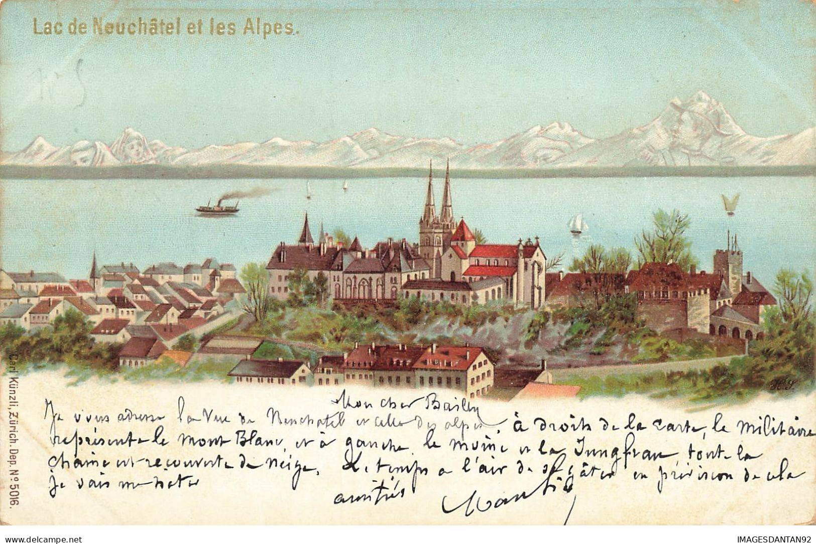 SUISSE #MK33374 LAC DE NEUCHATEL ET LES ALPES - Neuchâtel
