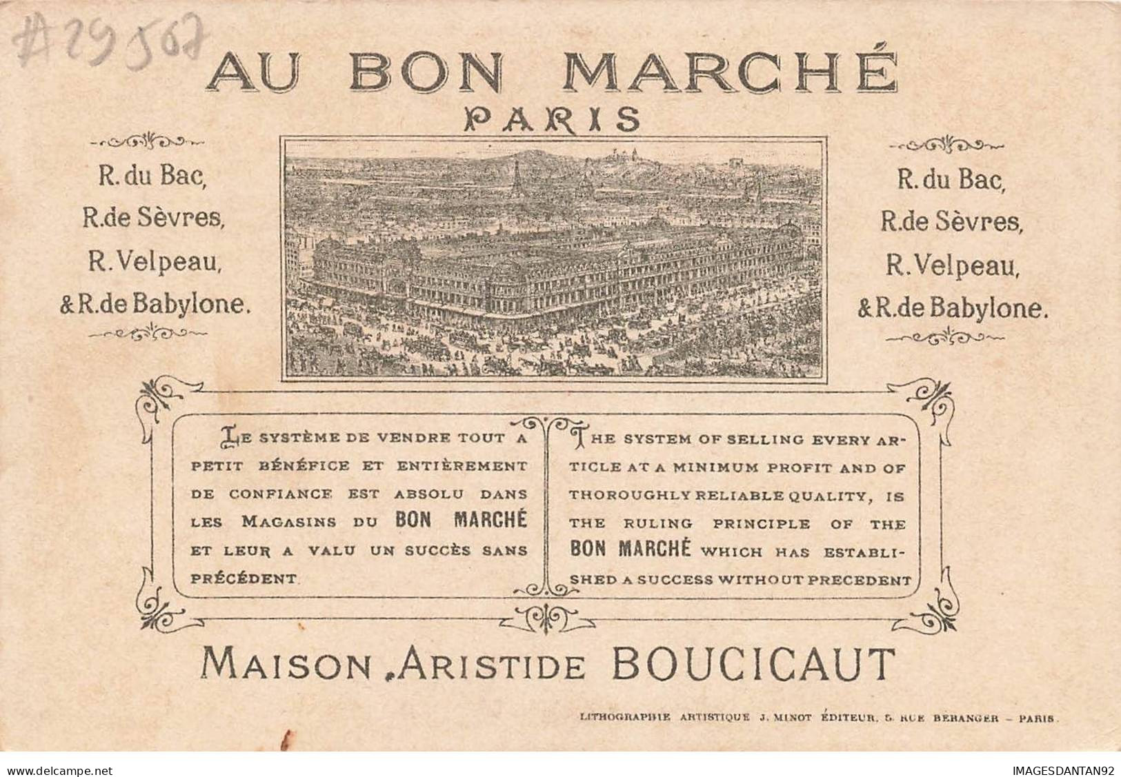 CHROMO #CL29507 AU BON MARCHE BOUCICAUD ENFANTS COSTUMES PIERROT GARDE FORET CERISES PARIS MINOT - Au Bon Marché